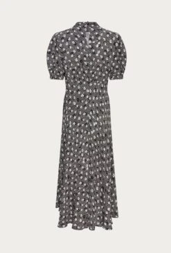 Luella Crepe Midi Dress Black Shadow Daisy 13 Luella Crepe Midi Dress Black Shadow Daisy -Ghost Fashion Store D06G010A Z35 26608 650px 964px