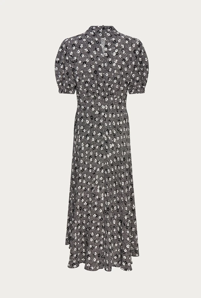 Luella Crepe Midi Dress Black Shadow Daisy 8 Luella Crepe Midi Dress Black Shadow Daisy - Image 6