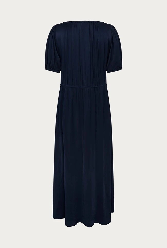 Morella Satin Midi Dress Navy 8 Morella Satin Midi Dress Navy - Image 6