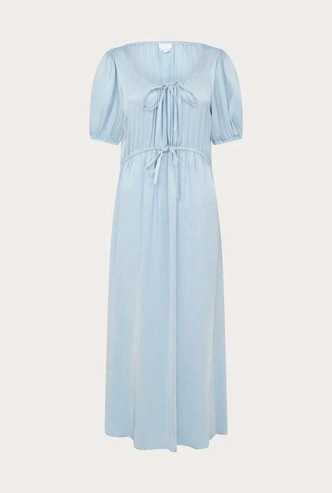 Morella Satin Midi Dress Chambray Blue 7 Morella Satin Midi Dress Chambray Blue - Image 5