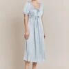 Morella Satin Midi Dress Chambray Blue