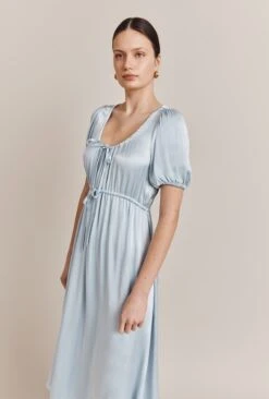 Morella Satin Midi Dress Chambray Blue 11 Morella Satin Midi Dress Chambray Blue -Ghost Fashion Store D06G020 K26 27232 650px 964px