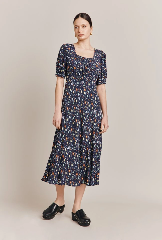 Becca Navy Floral Print Midi Dress Navy Floral 5 Becca Navy Floral Print Midi Dress Navy Floral - Image 3