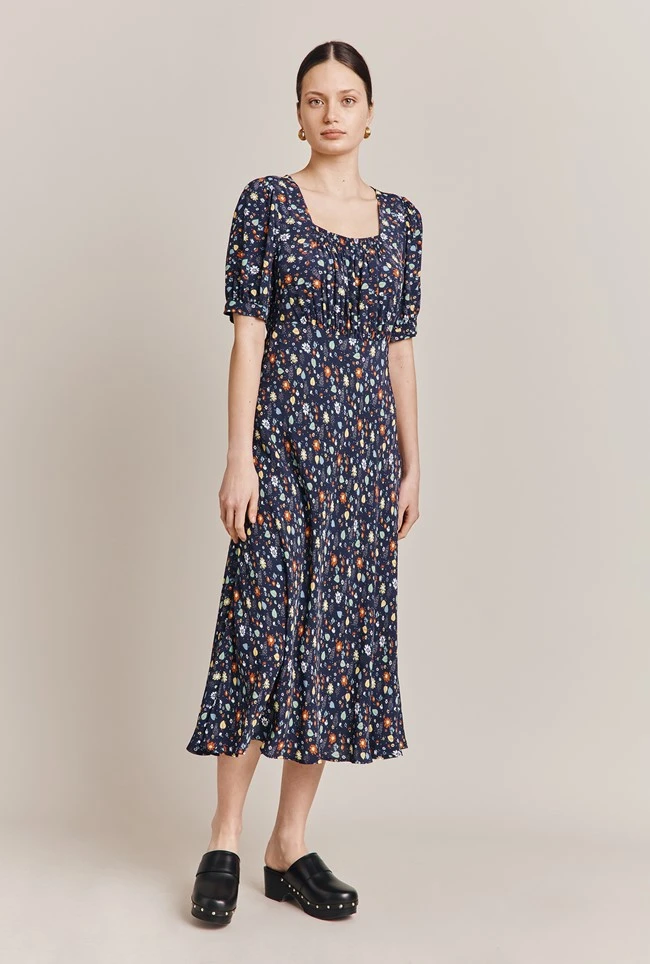 Becca Navy Floral Print Midi Dress Navy Floral 4 Becca Navy Floral Print Midi Dress Navy Floral - Image 2
