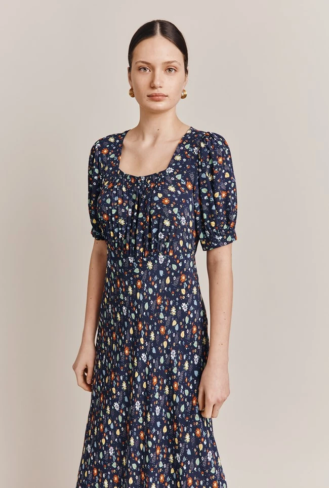 Becca Navy Floral Print Midi Dress Navy Floral 3 Becca Navy Floral Print Midi Dress Navy Floral