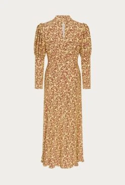 Lea Crepe Midi Dress Yellow Flowerpots 13 Lea Crepe Midi Dress Yellow Flowerpots -Ghost Fashion Store D06G037 Z37 27368 650px 964px