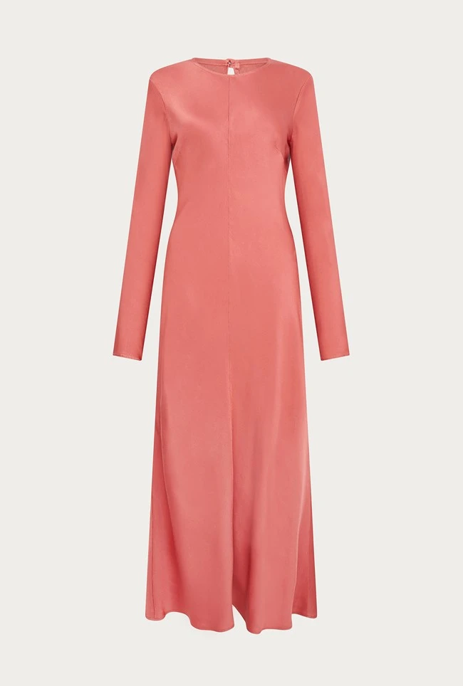 Mari Satin Midi Dress Burnt Sienna 11 Mari Satin Midi Dress Burnt Sienna - Image 9