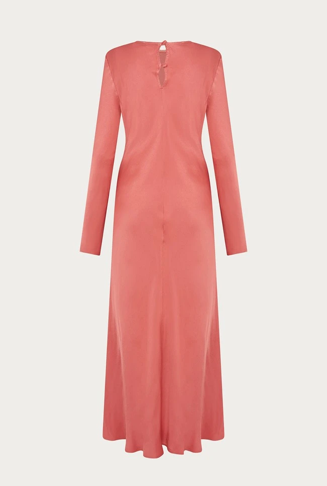 Mari Satin Midi Dress Burnt Sienna 12 Mari Satin Midi Dress Burnt Sienna - Image 10