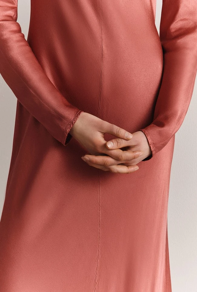 Mari Satin Midi Dress Burnt Sienna 5 Mari Satin Midi Dress Burnt Sienna - Image 3