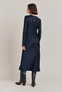 Mari Satin Midi Dress Navy 15 Mari Satin Midi Dress Navy -Ghost Fashion Store D06G041 K10 28460 650px 964px
