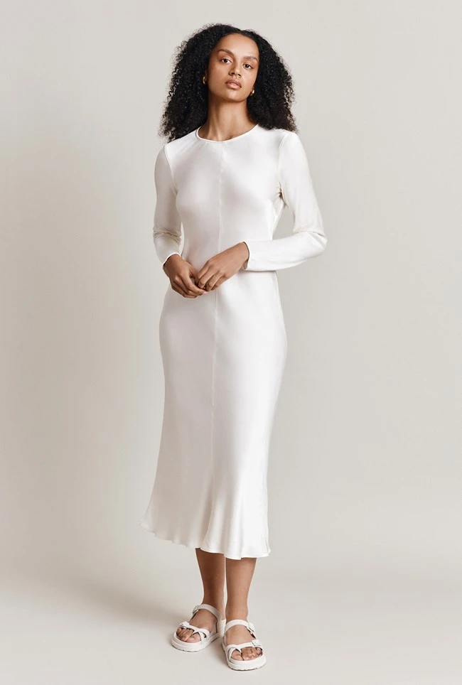 Mari Satin Midi Dress Ivory 8 Mari Satin Midi Dress Ivory - Image 6