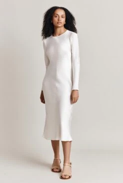 Mari Satin Midi Dress Ivory 17 Mari Satin Midi Dress Ivory -Ghost Fashion Store D06G041 M12 27996 650px 964px