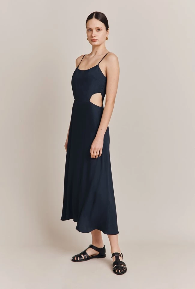 Lila Midi Dress Navy 4 Lila Midi Dress Navy - Image 2