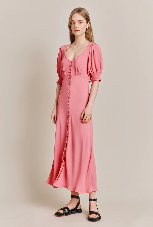 Coco Crepe Midi Dress Blossom Pink 5 Coco Crepe Midi Dress Blossom Pink - Image 3