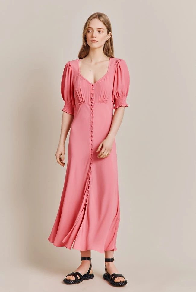 Coco Crepe Midi Dress Blossom Pink 6 Coco Crepe Midi Dress Blossom Pink - Image 4