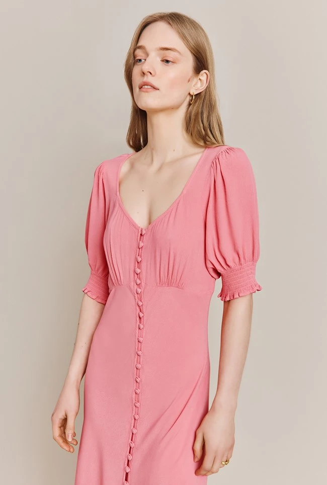 Coco Crepe Midi Dress Blossom Pink 4 Coco Crepe Midi Dress Blossom Pink - Image 2