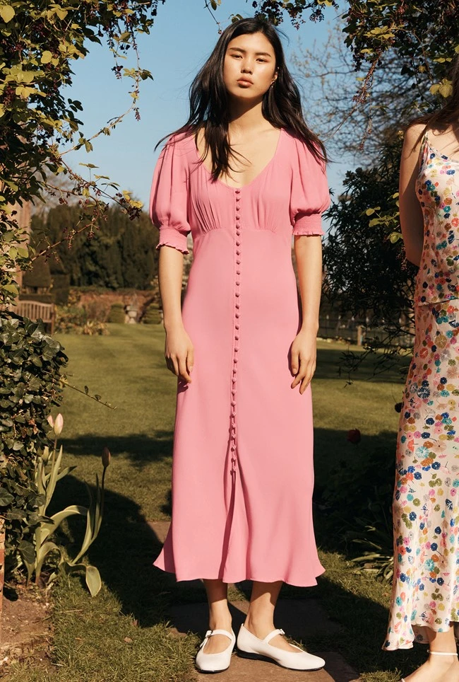 Coco Crepe Midi Dress Blossom Pink 3 Coco Crepe Midi Dress Blossom Pink