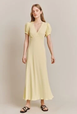 Poet Crepe Midi Dress Yellow 9 Poet Crepe Midi Dress Yellow -Ghost Fashion Store D06G044 E04 27593 650px 964px