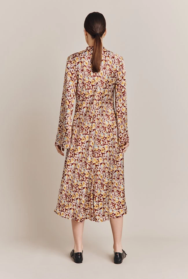 Ayla Satin Midi Dress Sandy Floral 6 Ayla Satin Midi Dress Sandy Floral - Image 4