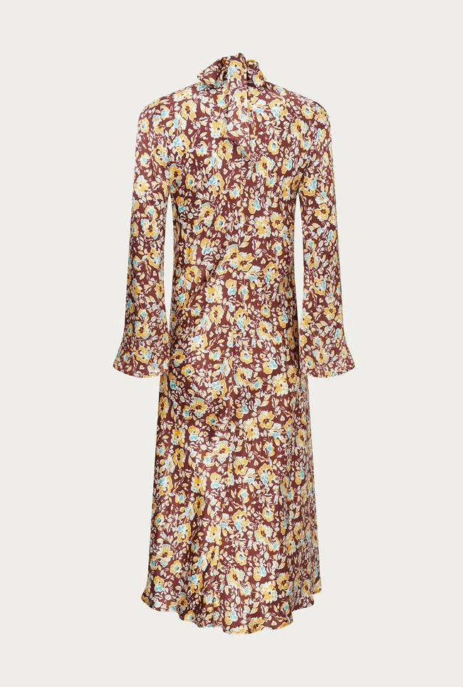 Ayla Satin Midi Dress Sandy Floral 7 Ayla Satin Midi Dress Sandy Floral - Image 5