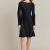 Willow Knee Length Dress Black -Ghost Fashion Store D06G046 A01 26463 650px 964px