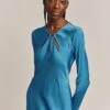 Freya Satin Midi Dress Blue 1 Freya Satin Midi Dress Blue -Ghost Fashion Store D06G048 K81 26798 650px 964px