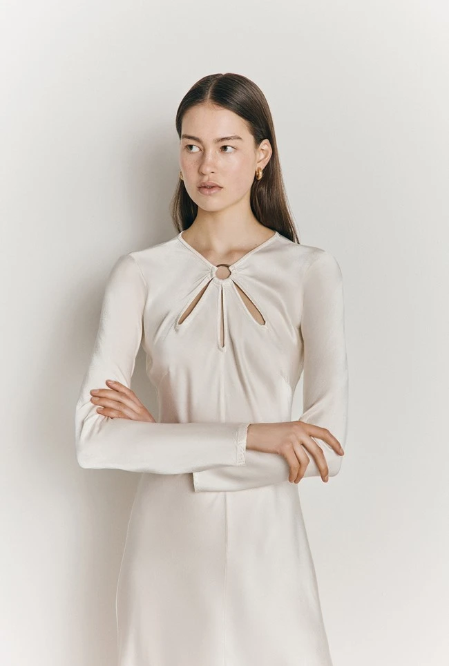 Freya Satin Midi Dress Ivory 7 Freya Satin Midi Dress Ivory - Image 5