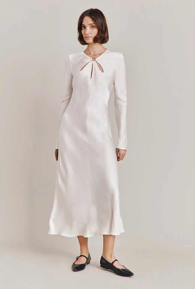 Freya Satin Midi Dress Ivory 9 Freya Satin Midi Dress Ivory - Image 7