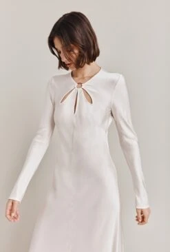 Freya Satin Midi Dress Ivory 18 Freya Satin Midi Dress Ivory -Ghost Fashion Store D06G048 M12 28469 650px 964px