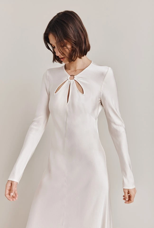 Freya Satin Midi Dress Ivory 10 Freya Satin Midi Dress Ivory - Image 8