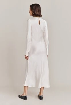 Freya Satin Midi Dress Ivory 19 Freya Satin Midi Dress Ivory -Ghost Fashion Store D06G048 M12 28470 650px 964px