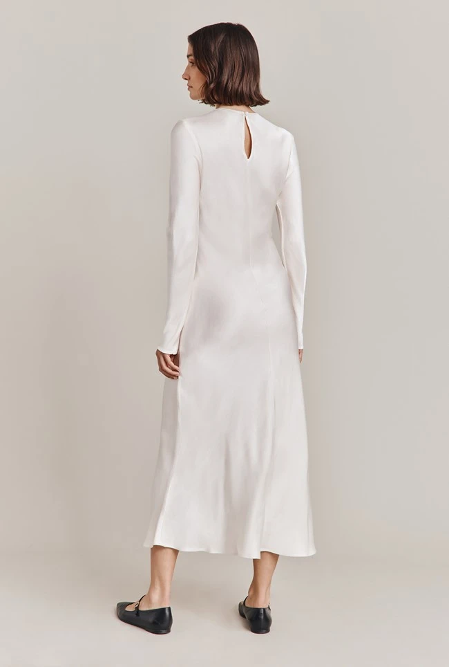 Freya Satin Midi Dress Ivory 11 Freya Satin Midi Dress Ivory - Image 9