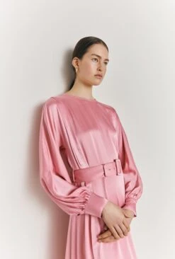 Delia Midi Satin Dress Pink 10 Delia Midi Satin Dress Pink -Ghost Fashion Store D06G049 H44 26955 650px 964px