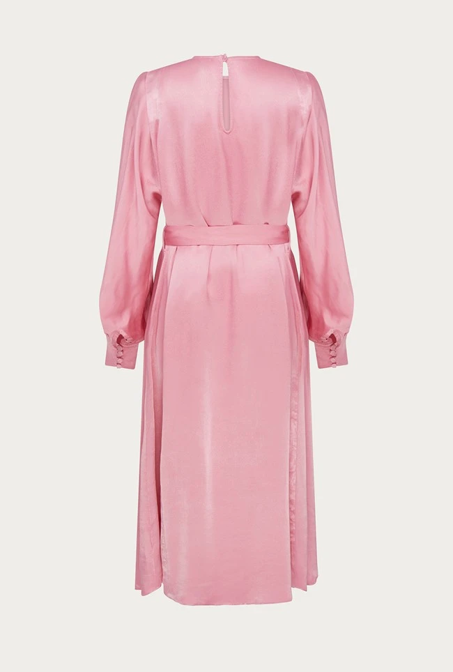 Delia Midi Satin Dress Pink 8 Delia Midi Satin Dress Pink - Image 6