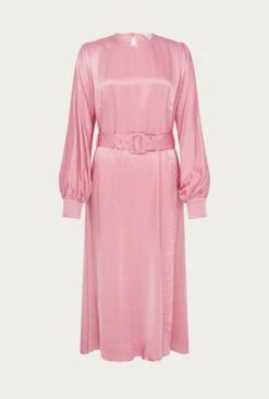 Delia Midi Satin Dress Pink 12 Delia Midi Satin Dress Pink -Ghost Fashion Store D06G049 H44 27188 650px 964px