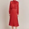 Miley Satin Midi Dress Carmine 1 Miley Satin Midi Dress Carmine -Ghost Fashion Store D06G051A G28 27281 650px 964px