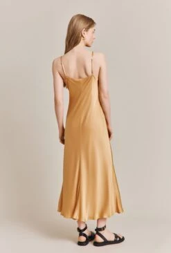 Jada Satin Midi Dress Honey -Ghost Fashion Store D06G052 N15 27630 650px 964px
