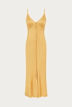 Jada Satin Midi Dress Honey -Ghost Fashion Store D06G052 N15 27631 650px 964px