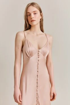 Jada Satin Midi Dress Oyster