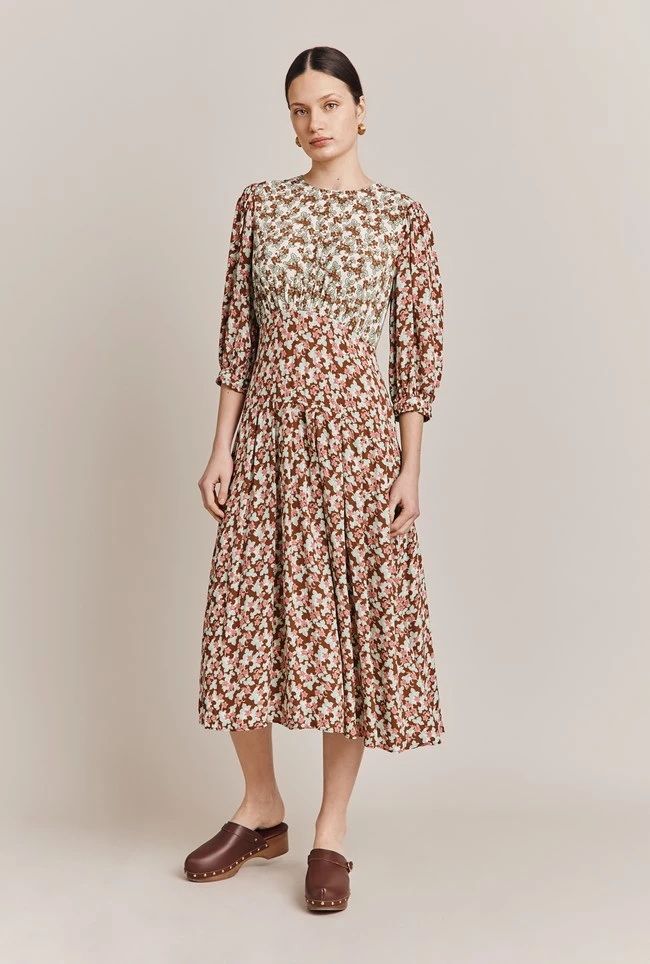 Iris Midi Dress Maroon Floral 4 Iris Midi Dress Maroon Floral - Image 2