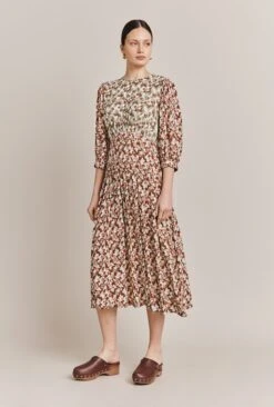 Iris Midi Dress Maroon Floral 10 Iris Midi Dress Maroon Floral -Ghost Fashion Store D06G054 Z52 27511 650px 964px