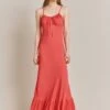 Isabella Crepe Midi Dress Coral -Ghost Fashion Store D06G061 F05 27691 650px 964px