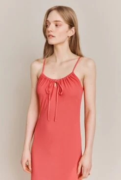 Isabella Crepe Midi Dress Coral -Ghost Fashion Store D06G061 F05 27693 650px 964px