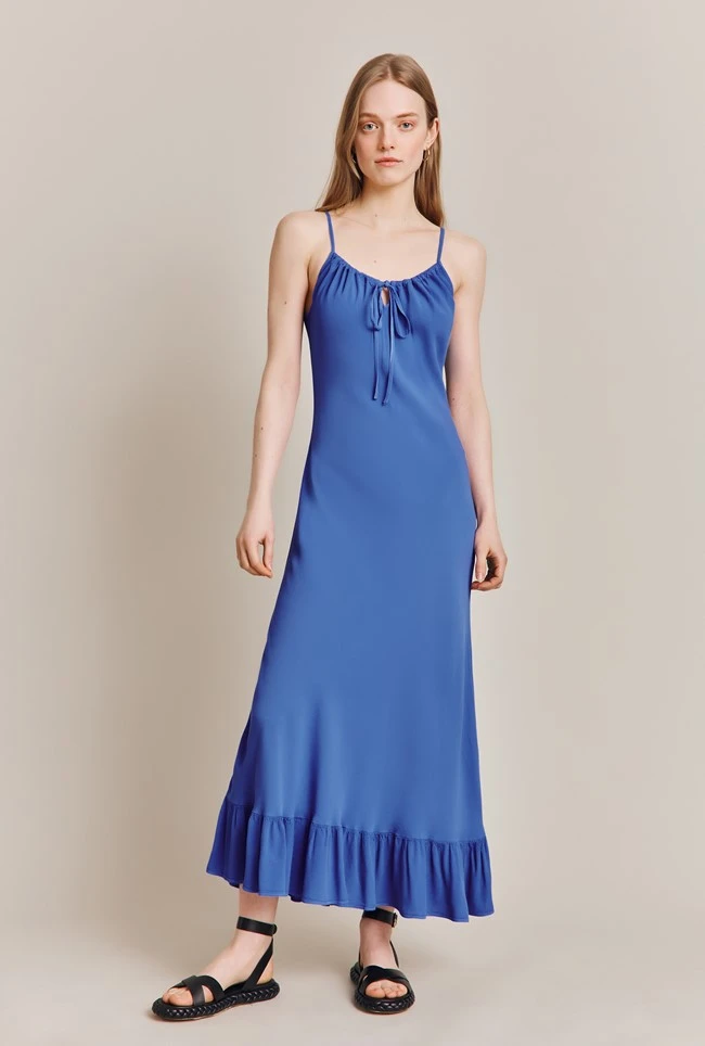 Isabella Crepe Midi Dress Blue 3 Isabella Crepe Midi Dress Blue