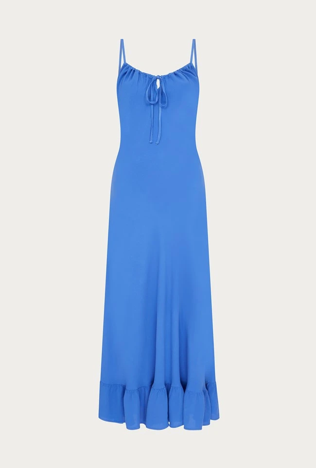 Isabella Crepe Midi Dress Blue 7 Isabella Crepe Midi Dress Blue - Image 5