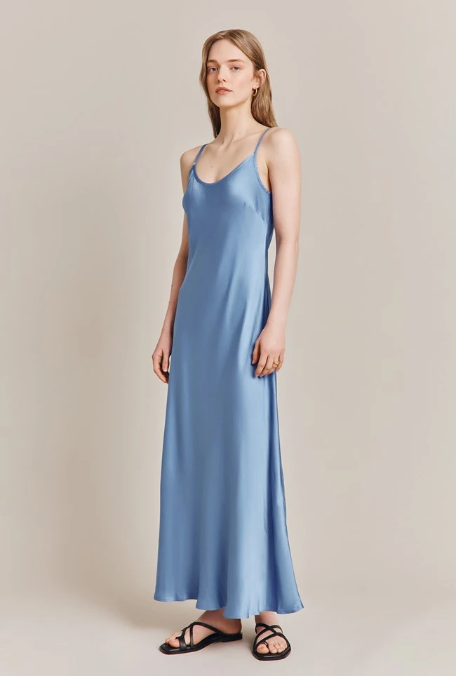 Joelle Satin Midi Dress Cornflower Blue 5 Joelle Satin Midi Dress Cornflower Blue - Image 3