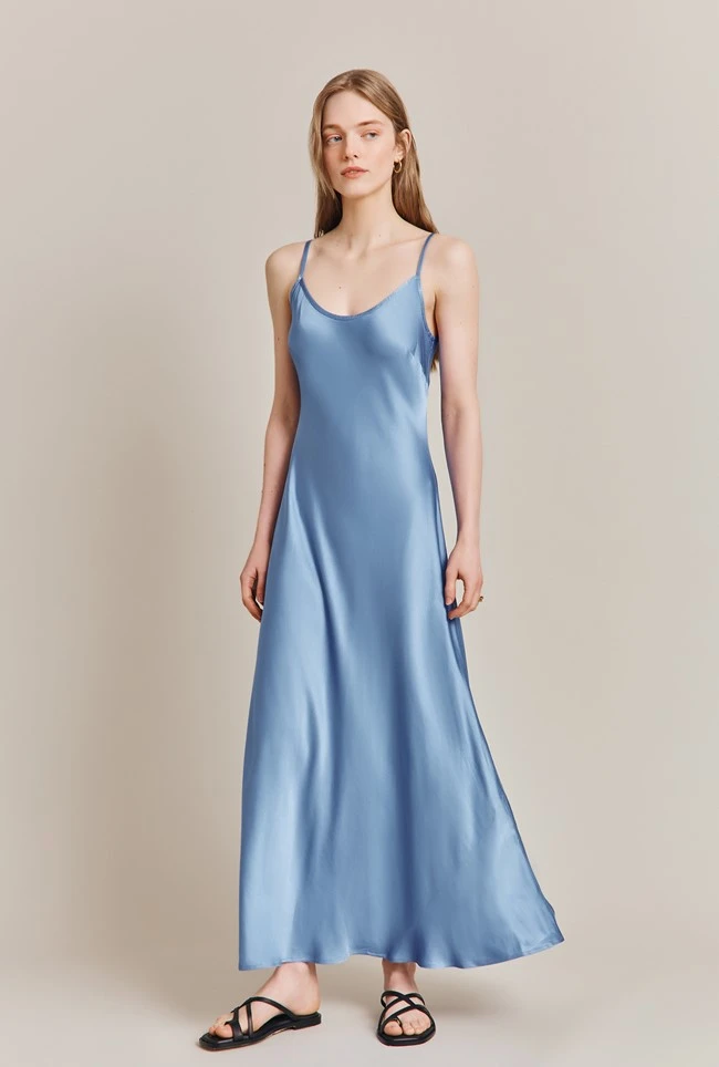 Joelle Satin Midi Dress Cornflower Blue 6 Joelle Satin Midi Dress Cornflower Blue - Image 4