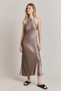 Elsie Satin Midi Dress Mushroom 8 Elsie Satin Midi Dress Mushroom -Ghost Fashion Store D06G064 D12 27732 650px 964px