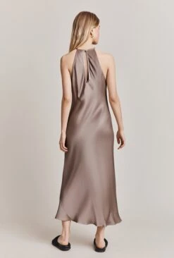 Elsie Satin Midi Dress Mushroom 9 Elsie Satin Midi Dress Mushroom -Ghost Fashion Store D06G064 D12 27734 650px 964px