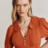 Lili Crepe Knee Length Dress Burnt Orange -Ghost Fashion Store D06G066 F16 27930 650px 964px